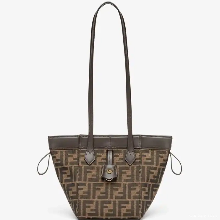 Cheap Origami FF Mini In Motif Fendi Bag Brown Fabric 0706